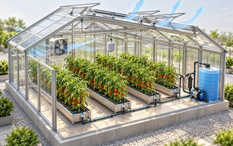 Illustrative greenhouse monitoring and control concept