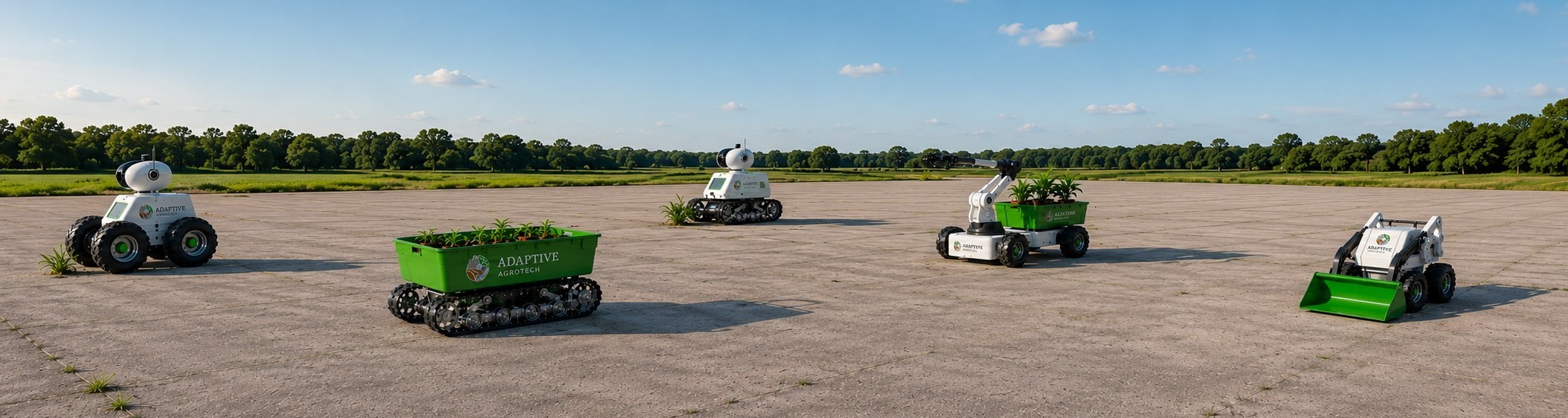 Concept illustration of agricultural robots