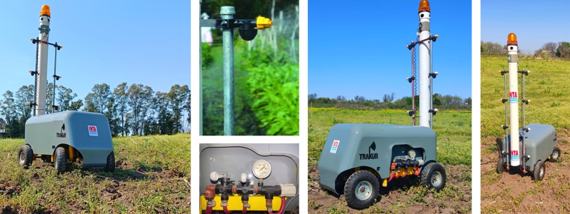 INTA’s Trakür electric greenhouse spraying robot.