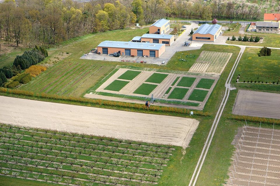 Aerial view of ATB’s Fieldlab for Digital Agriculture at Marquardt.