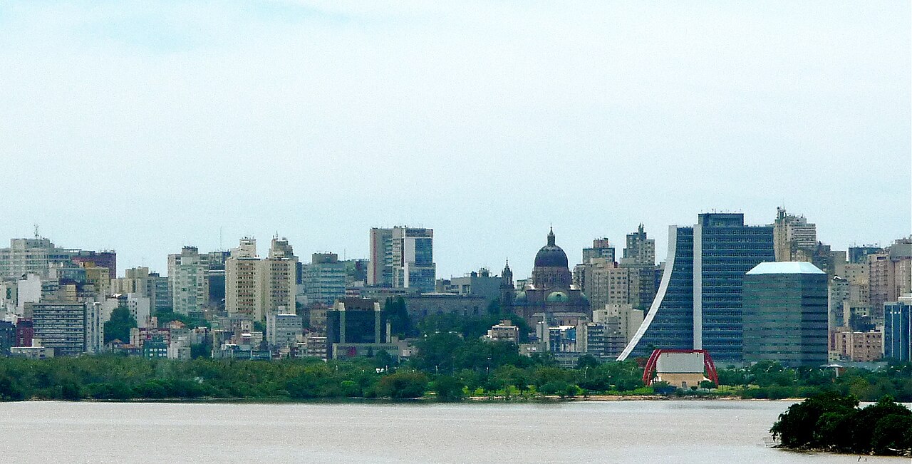 Porto Alegre skyline viewed across the water