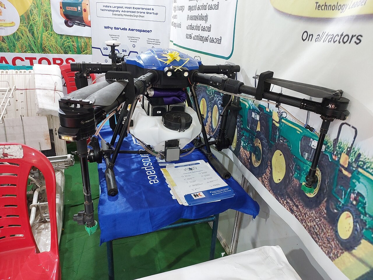 Agricultural drone equipment in Kerala, India, in 2023.