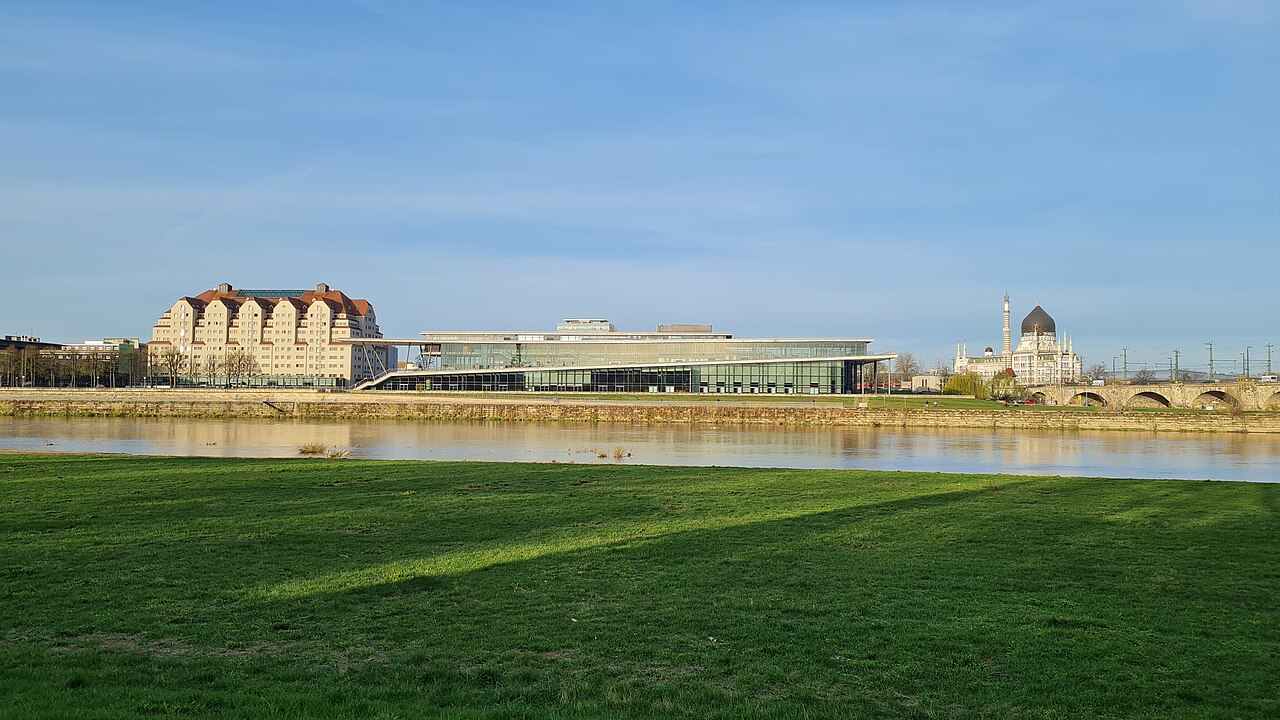 International Congress Center Dresden seen across the Elbe River