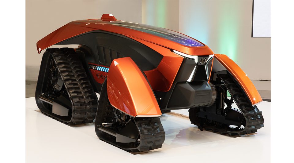 Kubota’s electric concept tractor displayed for its 130th anniversary in 2020.