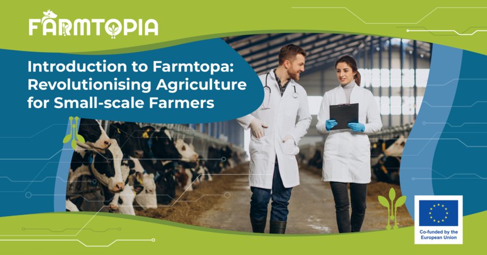 Farmtopia introductory banner with photographs of livestock and farm technology users