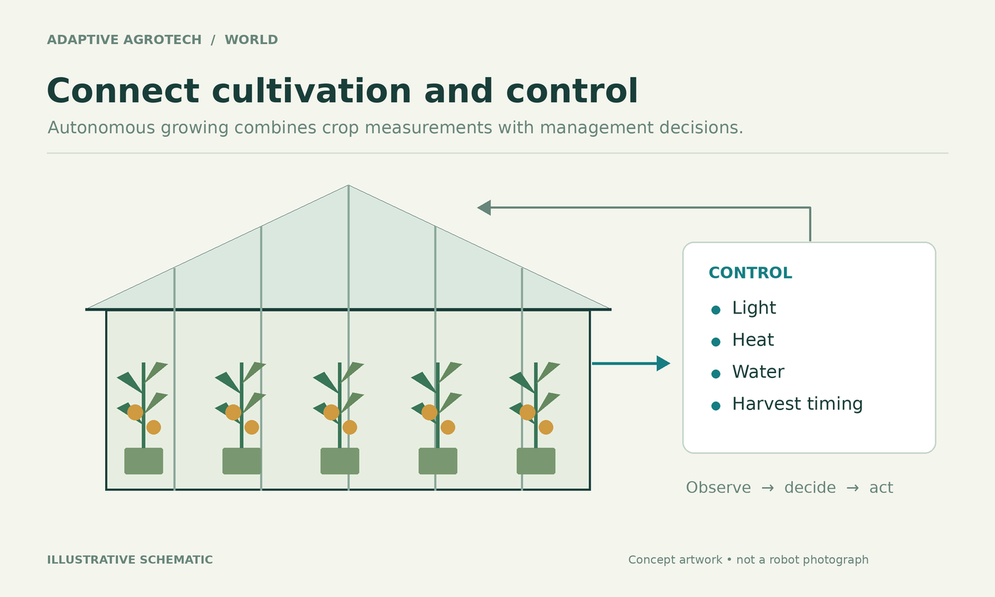 Original schematic of a greenhouse linked to cultivation control decisions.