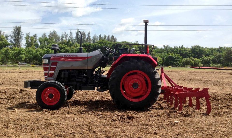Mahindra driverless tractor pictured in contemporary coverage of its September 2017 demonstration.